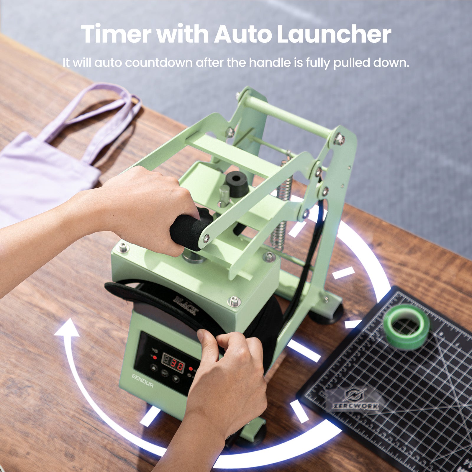 EENOUR Hat Heat Press Machine for Caps with Presice Temp&Timer Control, Timer Auto Starter - Hat Press with 2 Platens & Caps Stretcher for Vinyl, Sublimation, Heat Transfe