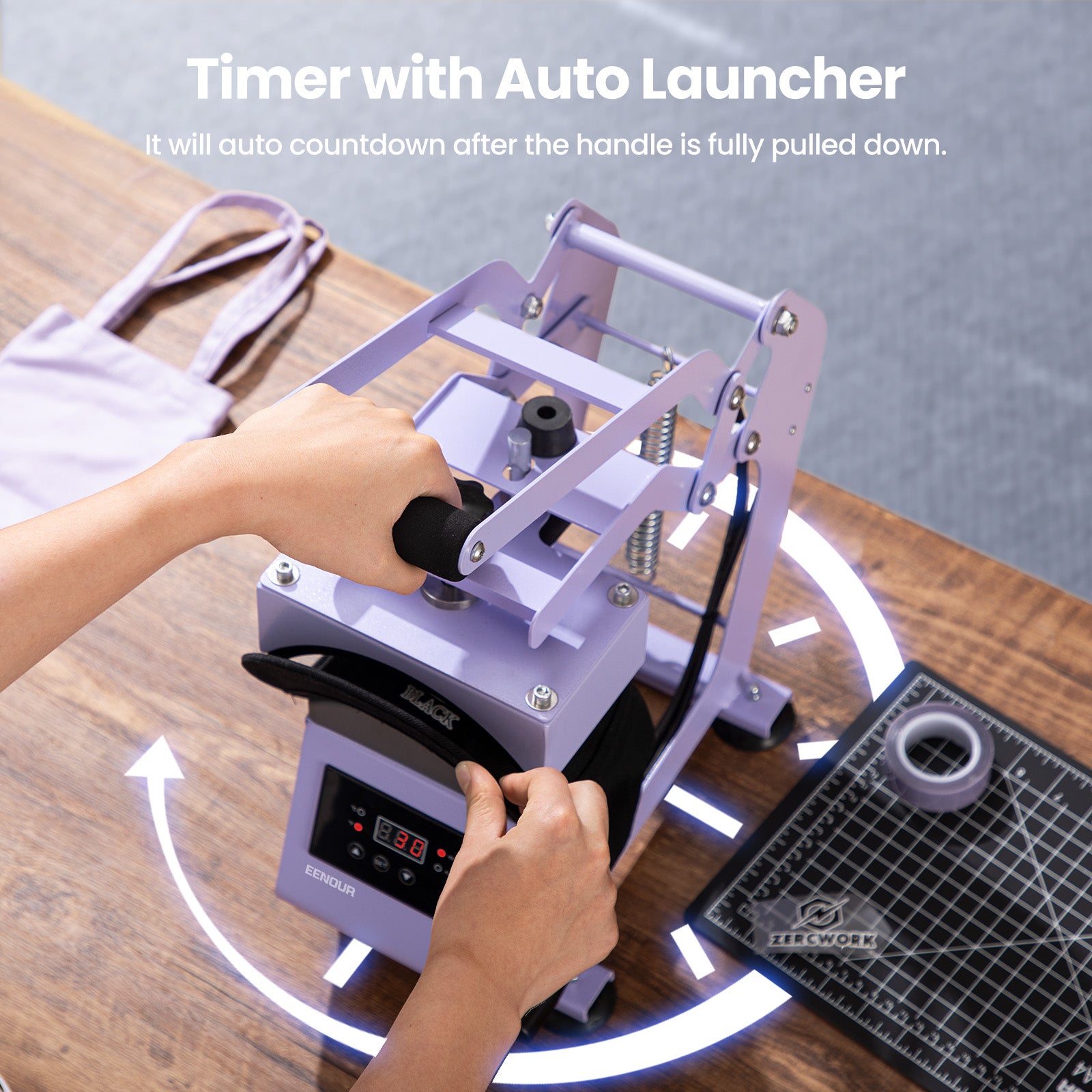 EENOUR Hat Heat Press Machine for Caps with Presice Temp&Timer Control, Timer Auto Starter - Hat Press with 2 Platens & Caps Stretcher for Vinyl, Sublimation, Heat Transfe