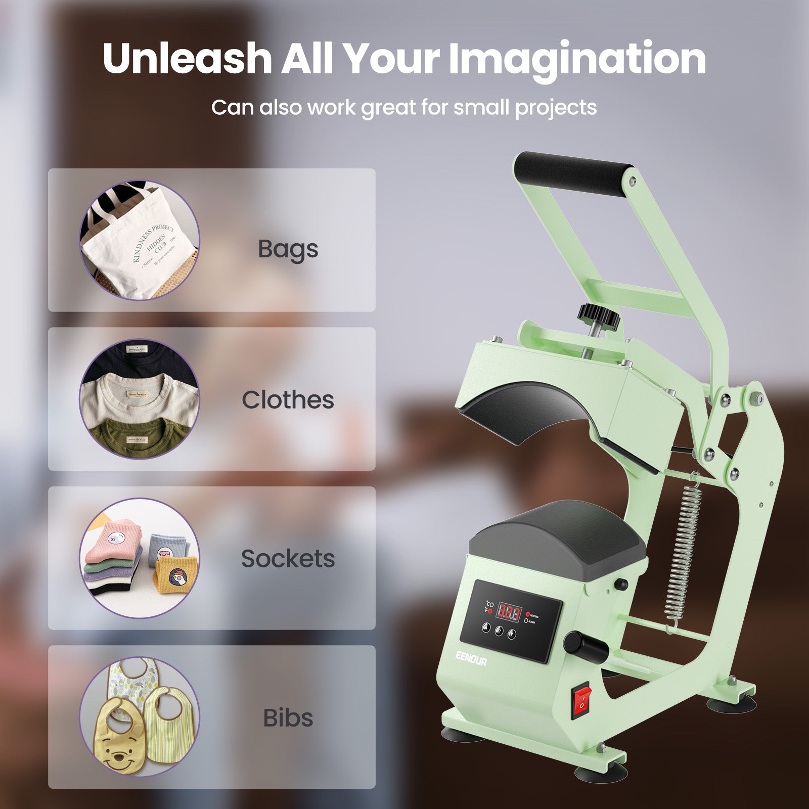 EENOUR Hat Heat Press Machine for Caps with Presice Temp&Timer Control, Timer Auto Starter - Hat Press with 2 Platens & Caps Stretcher for Vinyl, Sublimation, Heat Transfe