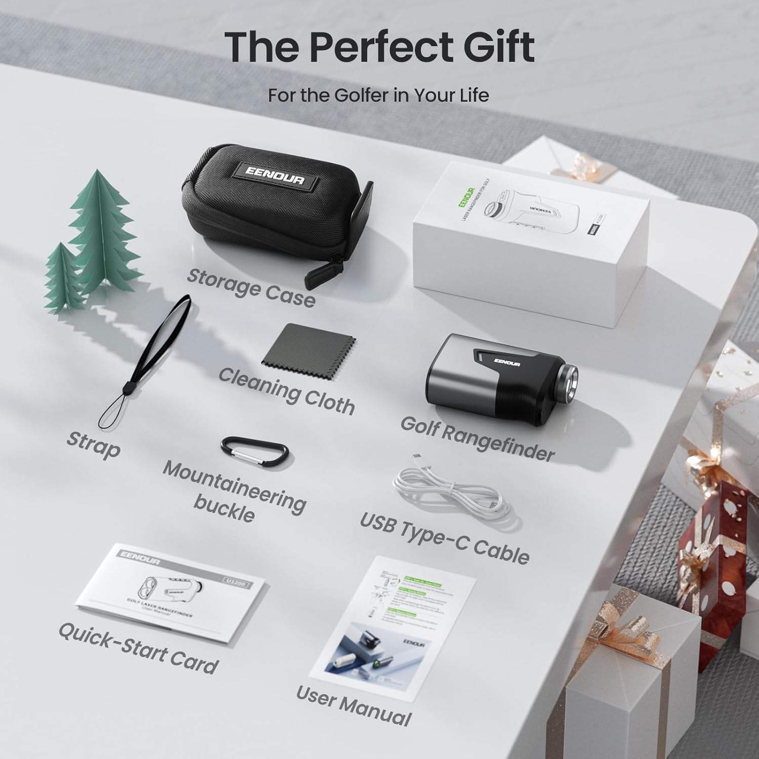 EENOUR Golf Rangefinder with Slope, 1200 Yards Range Finder Golf with Pin Lock Vibration, 7X Magnification, Rechargeable Range Finders for Golfing, Magnetic, IP54 Waterproof, Golf Accessories for Men Women