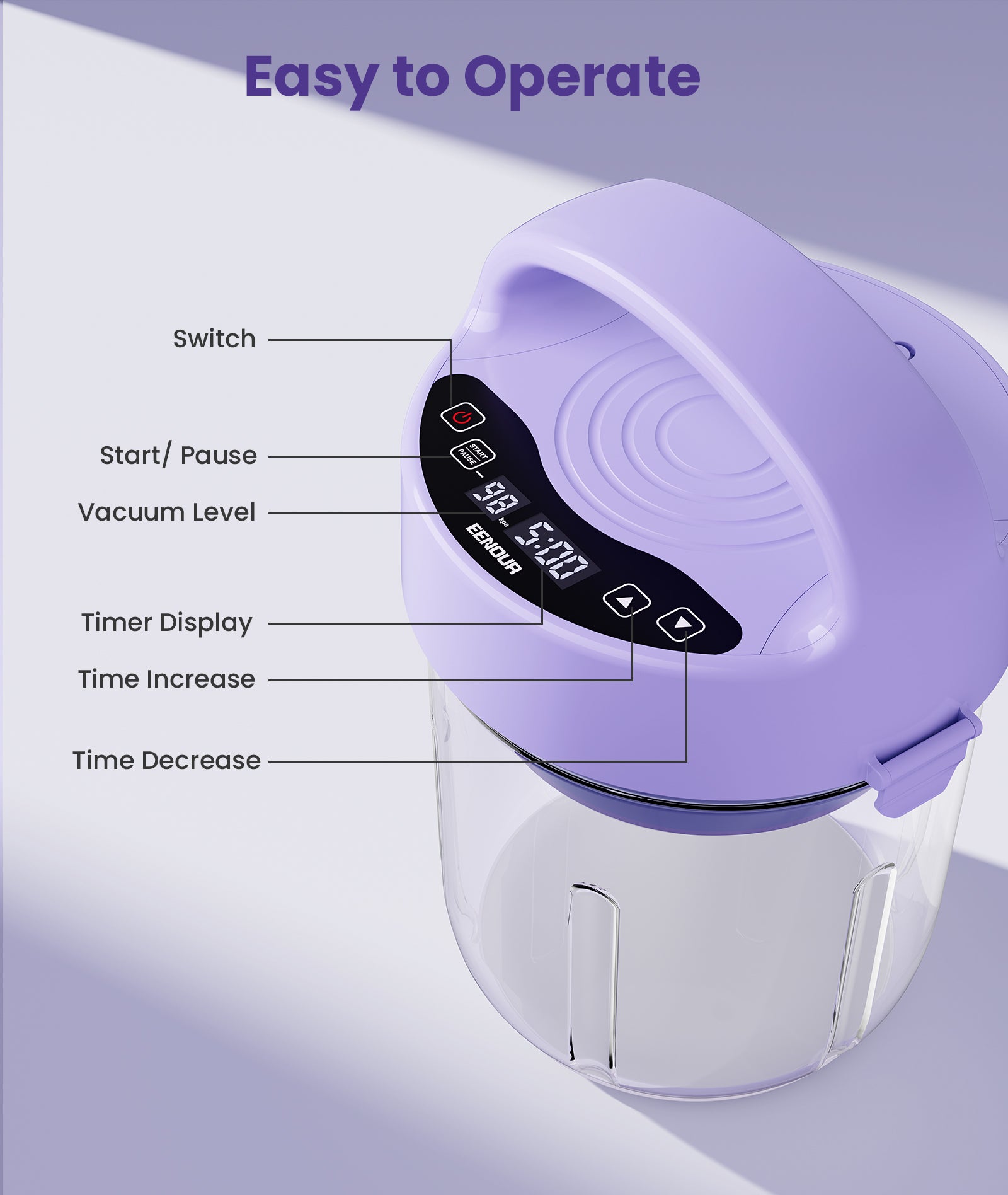 EENOUR Resin Bubble Remover, Removes 99% of Air Bubbles in 5 Minutes, 98kPa Vacuum Chamber with Digital Display, Big Capacity bubble remover for Epoxy Molds Casting, UV Resin, Silicone, Jewelry Making